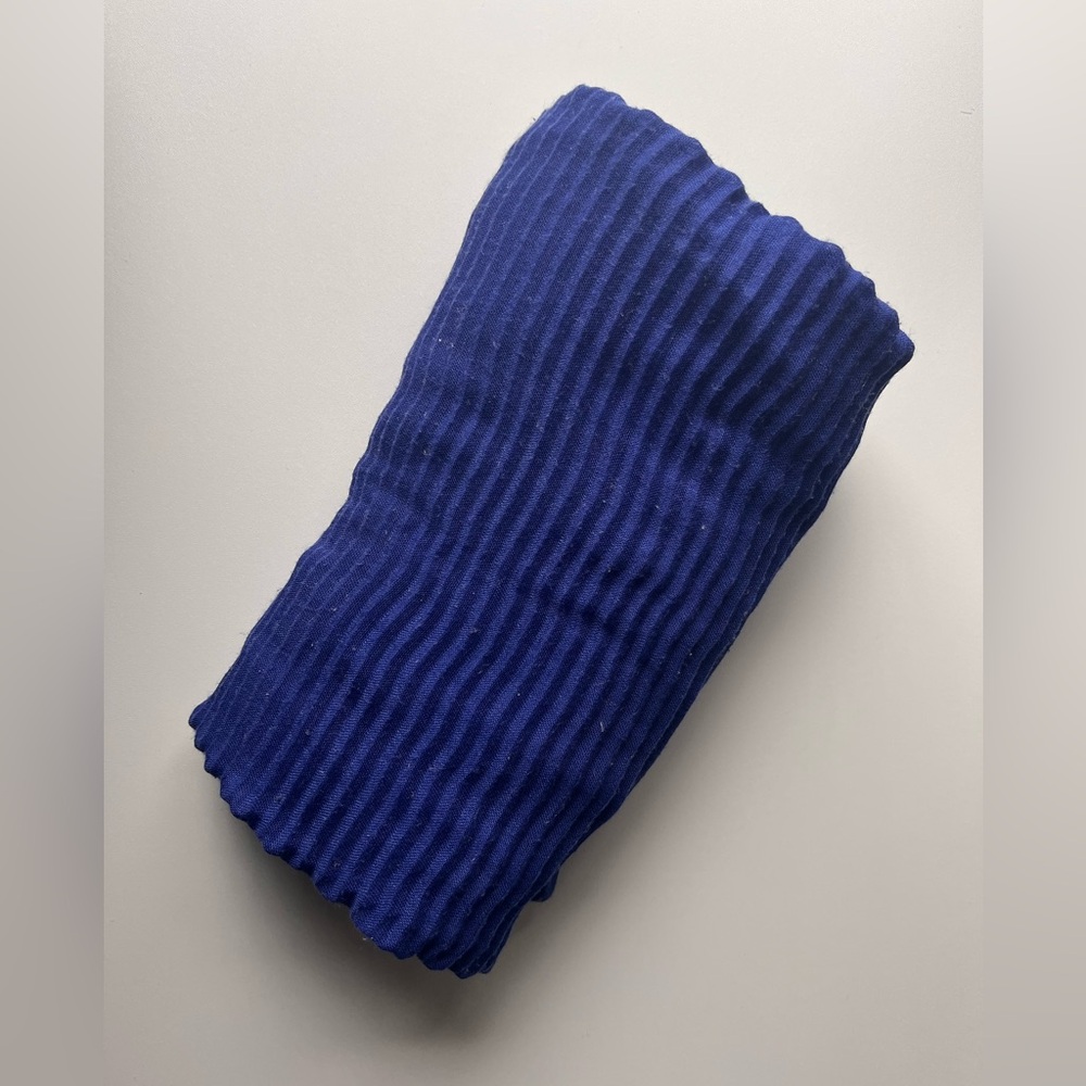 Blue Pleated Scarf / Wrap